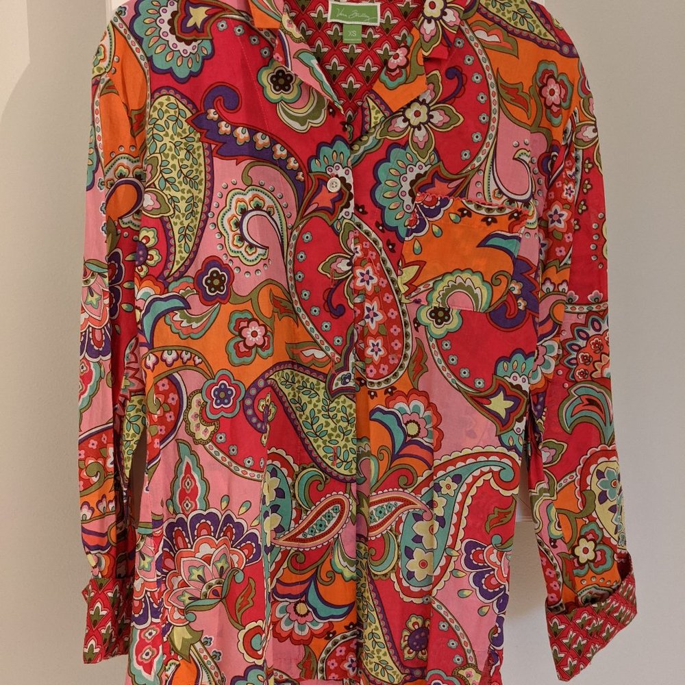 Washable Vera Bradley pink / raspberry print shirt